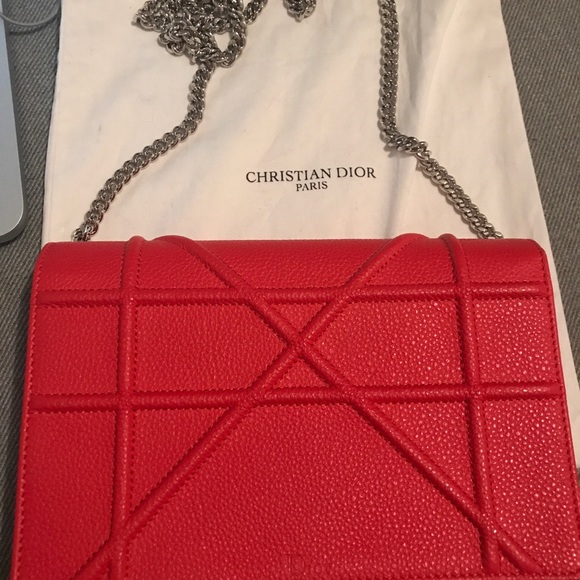 Dior Diorama Calfskin Red Clutch - like new - Picture 2 of 4